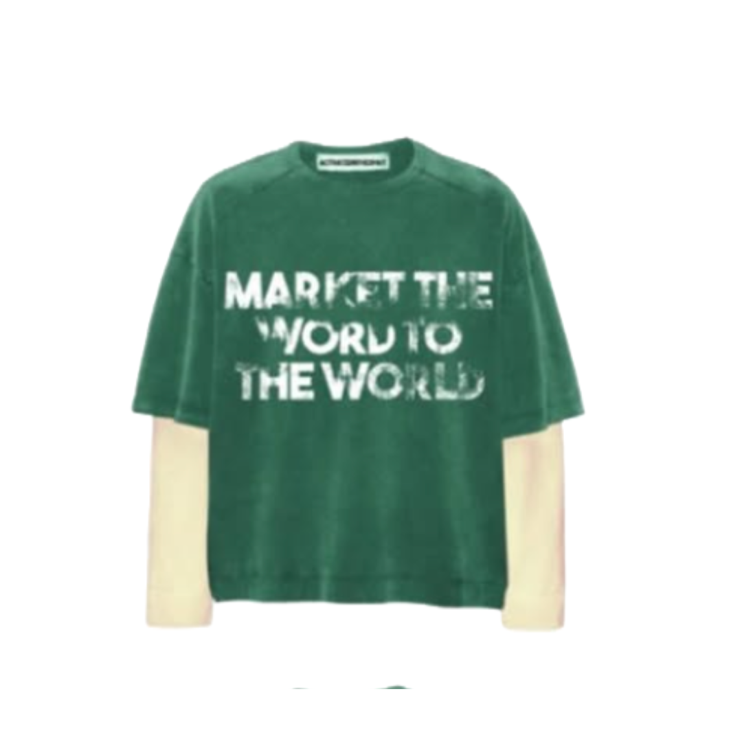 Market the Word "Double layered Tee"