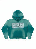 LIGHT GREEN “ FIRST CLASS HOODIE” ZIP UP