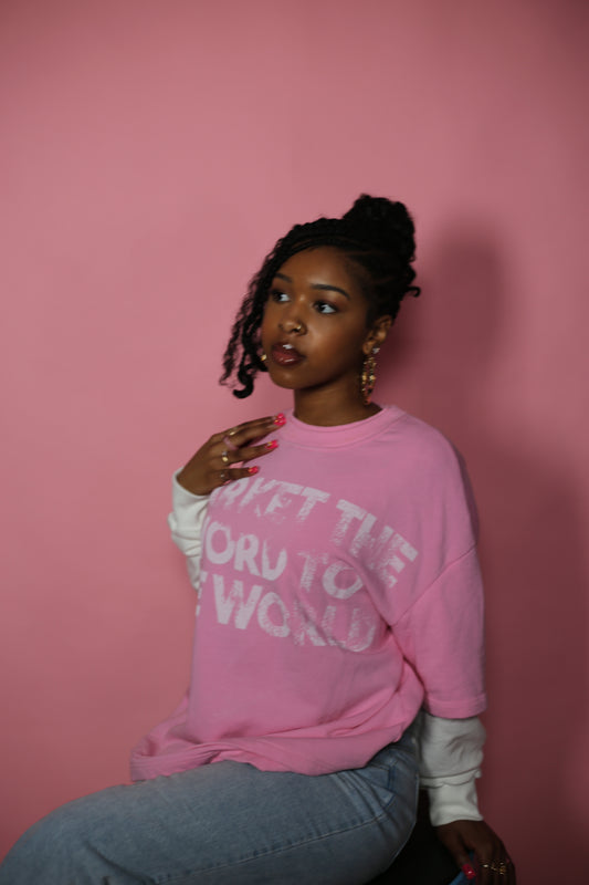 Market the Word "PINK Double layered Tee"