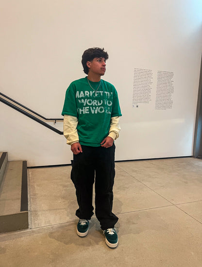 Market the Word "Double layered Tee"